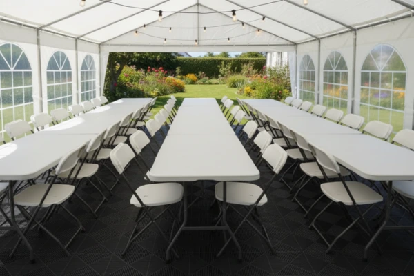 Location de nappes lavables pour table et mange debout Location de Barnum Hugo ROUE